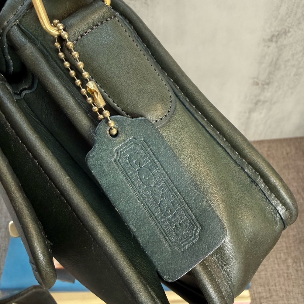 Vintage Coach Compartment Bag — Style 9850 (1990), Forest Green - Picture 4 of 15